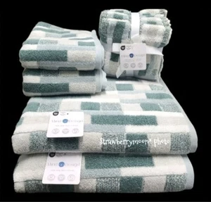 8 Mind on Design Farbblock Zero Twist Baumwolle Bad Handwaschlappen Handtuch Set Neu - Bild 1 von 7