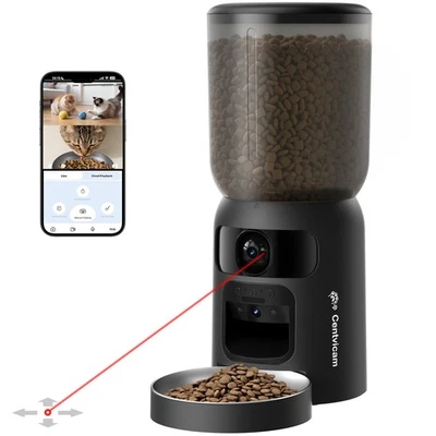 Automatic Cat Feeder with Dual 2K HD Camera, Smart Pet Food Dispenser for Tim... - Image 1 of 4