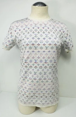 LOUIS VUITTON Edición Limitada. Blanco Multicolor Monograma Mezcla Seda Talla S Foto 1 de 4