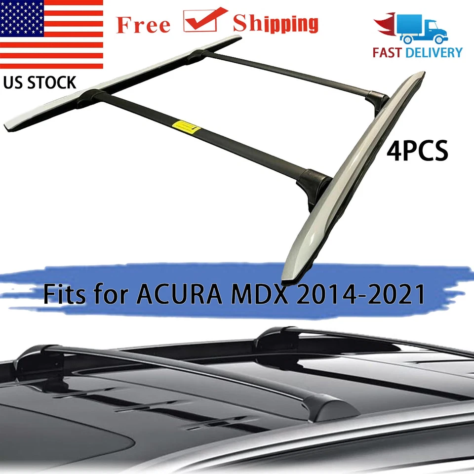 4 piezas para barras transversales de carga Acura MDX 2014-2021 barras transversales de riel lateral de techo Foto 1 de 4
