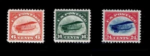 GENUINE SCOTT #C1 C2 C3 VF-XF OG H COMPLETE SET OF 3 AIR MAIL STAMPS - Picture 1 of 1