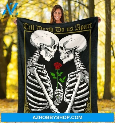 Paar Fleece-Decke mit Totenkopf-Motiv - Bild 1 von 3