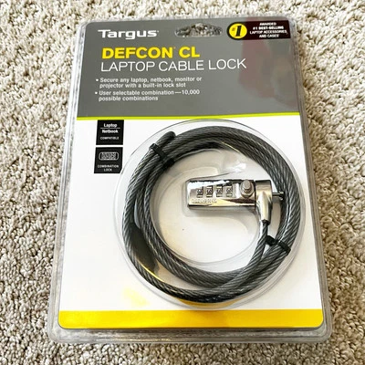 Targus Defcon CL Laptop Notebook Cable Security Combination Lock PA410U NEW - Image 1 of 4