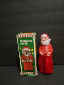 RARE VINTAGE SWINGING SANTA NAUGHTY FUNNY SANTA CLAUSE HONG KONG NEW IN BOX - Picture 1 of 9