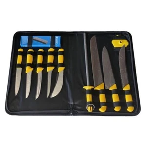 PROFESSIONAL BUTCHERS KNIFE SET - 8 KNIVES 11 PIECE SET - In Case BKK-11Y - Picture 1 of 2