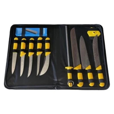 PROFESSIONAL BUTCHERS KNIFE SET - 8 KNIVES 11 PIECE SET - In Case BKK-11Y - image 1 of 2