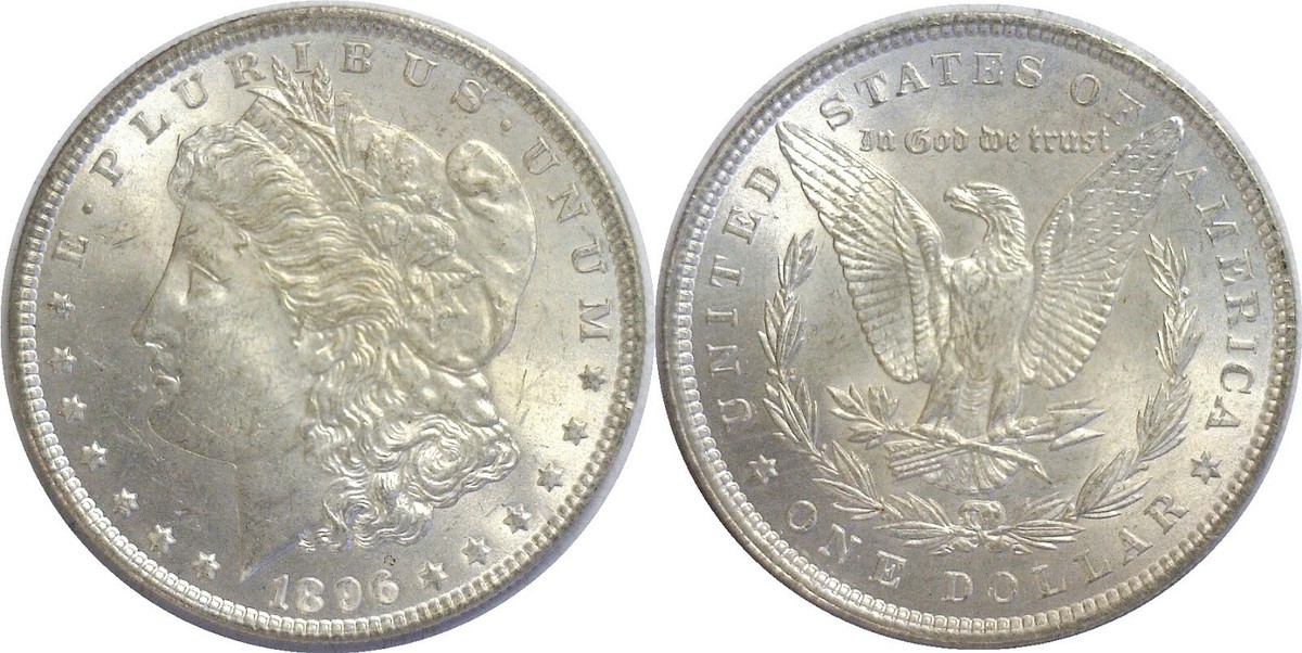 1896 モルガンダラー PCGS MS65PL Morgan dollar アメリカ モルガンダラー銀貨1896 MS-62 PCGS | GoldSilverJapan