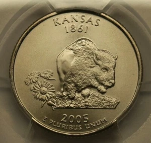 2005 P Kansas State Quarter PCGS SP68 Satin Finish - Picture 1 of 4