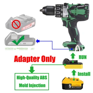 1x Adaptador para batería DeWalt 20v MAX para Metabo HPT 18v (NOMBRE NUEVO HITACHI) - Imagen 1 de 7