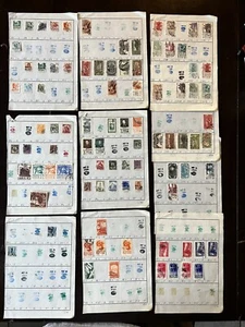 FRANCOBOLLI MESSICO VINTAGE SU 10 PAGINE FOGLI DI OMOLOGAZIONE - Foto 1 di 10