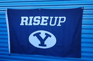 BYU COUGARS 3'X5' FLAG BANNER. Basketball. RISE UP. Brigham Young University - Picture 1 of 6