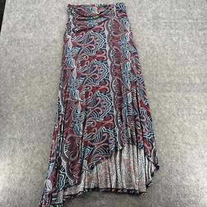 Anthropologie Maeve Melissa Maxi Gonna Increspata Maglia Paisley Hi Low XS Multicolore - Foto 1 di 12
