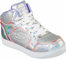 skechers silver light up shoes