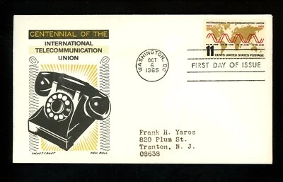 US FDC #1274 Cachet Craft M-6 1965 DC ITU International Telecommunications Union - Image 1 of 2