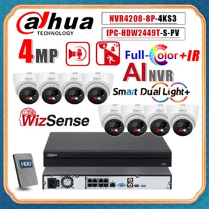 Dahua 8CH 12MP AI NVR System 4MP Full Color POE Audio WizSense IP Camera Kit Lot - Picture 1 of 24