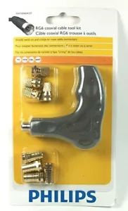 Philips RG6 Coaxial Connector Tool Kit w/ 4 Twist and 4 Crimp Connectors NEW SR - Picture 1 of 2