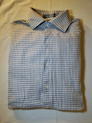 Daniel Cremieux Collection Italian Fabric Brown Blue & White Check Shirt L NWOT - Image 1 of 4