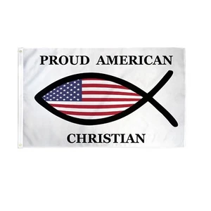 Orgoglioso American Christian Bandiera Bandiera Patriottica USA 3x5 piedi - Foto 1 di 1