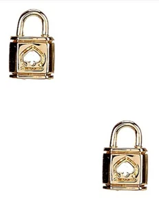 kate spade new york Lock and Spade Stud Earrings Goldtone - Picture 1 of 2