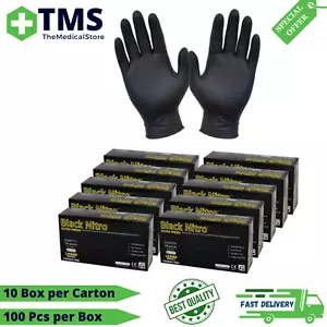 Black Nitro Disposable Examination Nitrile Gloves - Heavy Duty - Picture 1 of 6