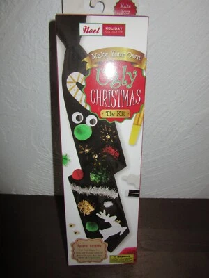 Уродливый рождественский набор галстуков Make Your Own Noel предварительно завязанные черные войлочные праздничные формы - Изображение 1 из 3