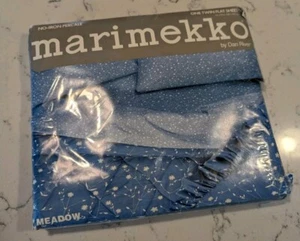 Marimekko Dan River Twin Flat Sheet Dead Stock Vintage Meadow Blue 1986 - Picture 1 of 8