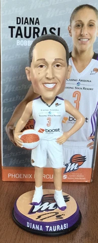 Diana Taurasi SIGNED WNBA Phoenix Mercury Bobblehead White Jersey Cover