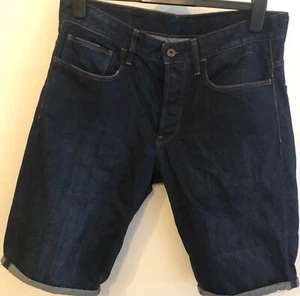 Mens G-Star '3301 TAPERED 1/2 Denim Shorts Size W33 EC AS NEW - Picture 1 of 7