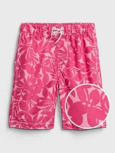 NWT GAP Palm Tree Leave Pink Palms Swim Trunks Board Shorts Swim Short Boys L 10 - Picture 1 of 3