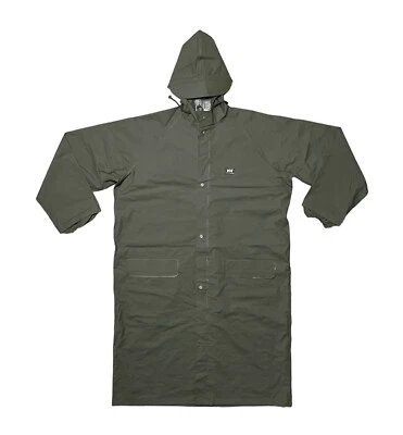 Helly Hansen Rain Coat Men’s 2XL Snap Waterproof Fishing Hood PVC Trench - Image 1 of 4