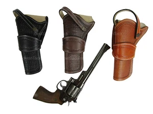 HOLSTERS FOR GUN REVOLVER SINGLE ACTION WESTERN SIX SHOOTER WAVY TOOLED LEATHER - Picture 1 of 19