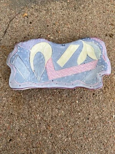 OOAK Handmade Trinket Dish Ashtray Decorative Dish Ceramic Unique Pink Blue EUC - Picture 1 of 7