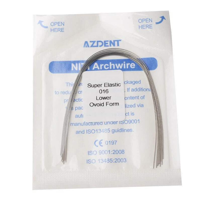 AZDENT Dental Orthodontics Arch Wire Niti Super Elastic Round 0.020 Upper 10pcs