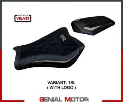 Rivestimento sella Janela velvet Argento SL+logo T.I.Honda CBR 1000 RR 2008>2016 - Immagine 1 di 2