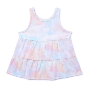 Wonder Nation Girls' XL 14-16 PLUS Tiered Swing Tank Top Lilac Bud Tie Dye - Picture 1 of 6