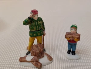 Department 56 Heritage Village "Holzschneider & Sohn" Porzellan Figuren 2er Set - Bild 1 von 5