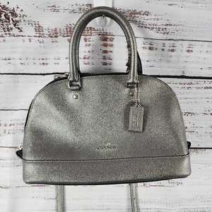 Borsa a tracolla Coach Mini Sierra argento pelle incrociata F2231 - Foto 1 di 12