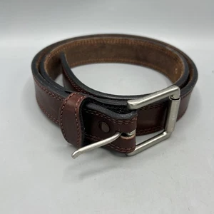 Maverick Men's Brown Double Stitched Leather Belt 1.5 In Wide, Sz 40 USA Made - Picture 1 of 5