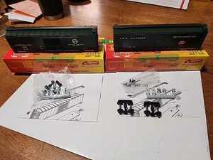 (2)Roundhouse HO Scale 50' Special Box Car Pennsylvania Railway REA Express Kits - Picture 1 of 6