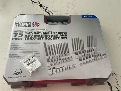 Новый/запечатанный Matco 75 шт. ADV Master Bit/Torx Набор Гнезд и Чехол для Магазина и Клапан Шины - Изображение 1 из 2
