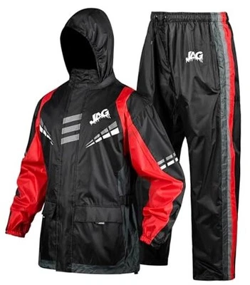 Traje de Lluvia para Motocicleta para Hombre y Mujer - 2 Piezas Impermeable Lluvia Medio Rojo Foto 1 de 4