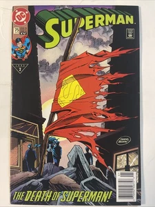 Superman #75 RARE 4th Print Newsstand Death Of Superman DC Comics 1993 VF/FN - Picture 1 of 10
