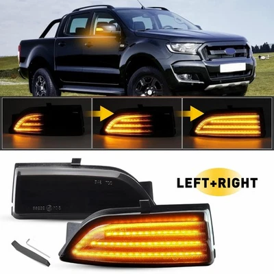 LED Side Mirror Light Turn Signal Amber For 2019-2023 Ford Ranger Lariat SMOKED - Image 1 of 4