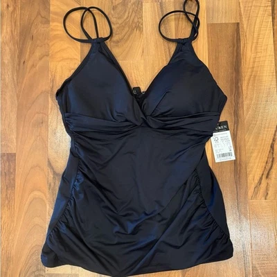 Lauren Ralph Lauren танкини плавать верхний новый с Ярлыками 10 черный купальный костюм - Изображение 1 из 4