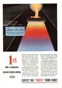 1945 Ford: Continuous Process of Glass Making Vintage Print Ad - Picture 1 of 1