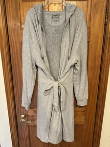 Accappatoio Dude uomo L/XL grigio con cintura e cappuccio tasche foderato in spugna loungewear canotta squalo - Foto 1 di 6