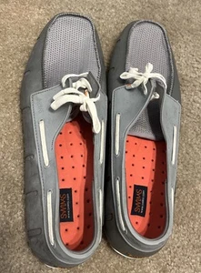 SWIMS Men’s Penny Loafer Boating Shoes Rubber Mesh Detail Slip On Grey Size 11 - Imagen 1 de 10