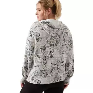 Felpa con cappuccio e zip Athleta Balance - Eden grigio floreale - taglia 3X - nuova con etichette - Foto 1 di 12