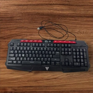 GAMDIAS ARES V2 Gaming Keyboard USB Wired Ergonomic Red Accents PC Computer - Picture 1 of 7