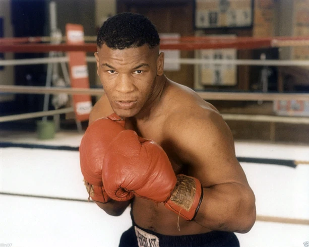 Póster con impresión de postura de boxeo brillante 8x10 campeón de peso pesado Mike Tyson Foto 1 de 1